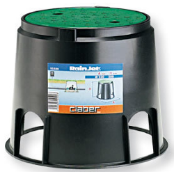 Pozzetto impianto irrigazione Circolare con coperchio RAINJET (9x25 cm) Nero e Verde 90500