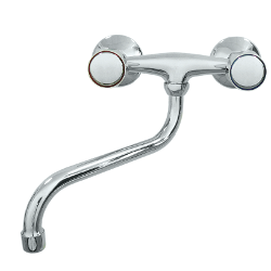 Rubinetto lavello doppio comando parete SCUDETTO Cromo lucido 03078
