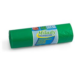 Set sacchi spazzatura 10 pz (170Lt) con legaccio MILADY Verde V 982194