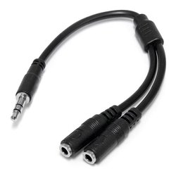 Splitter audio Mini-jack 3,5 mm Y Cable Black MUY1MFFS