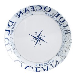 Piatto da dessert melamina (20cm) GLAMOUR Bianco e Blu 0830027N C8C