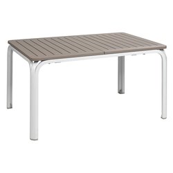 Tavolo da esterno alluminio ALLORO 140 Extensible Allungabile Bianco e Tortora (140-210x100x73cm) 42753 10 000