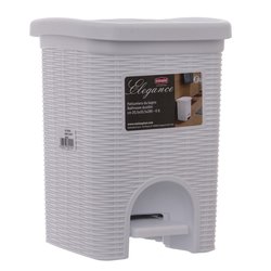 Pattumiera bagno (6Lt) coperchio a pedale ELEGANCE Bianco 30100