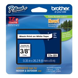 Nastro etichettatrice 9mm per 8m P TOUCH Nero su Bianco TZE221