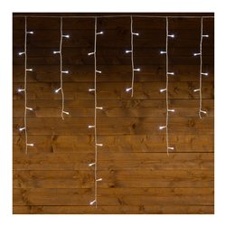 Tenda luminosa Natale Bianco 182 luci - LED Bianco freddo (5,04 + 4 mt) 8 Giochi di luce IP44 33184