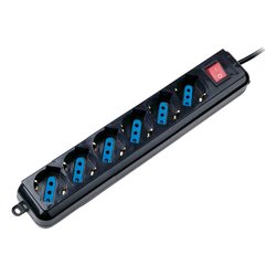 Multipresa tavolo con interruttore 6P 10/16A Nero CEEW3925