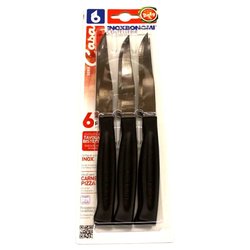 Set coltelli bistecca Inox 6 pz lama dentata 11 cm Nero 82006N