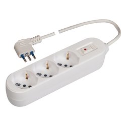 Multipresa tavolo 3 uscite con interruttore sicurezza 10/16A Bianco PP2513