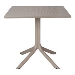 Tavolo da esterno polipropilene CLIP 80 Fisso Tortora (80x80x75cm) 40082 10 000