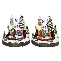 Paesaggio con movimento e luci (19x18x20cm) Assortito 481245