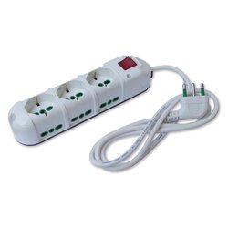 Multipresa tavolo 9 uscite con interruttore TRIAX 10/16A Bianco 42122