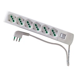 Multipresa tavolo 6 uscite con interruttore 10/16A Bianco ICP6000F