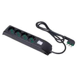 Multipresa tavolo 4 uscite con interruttore FIDO 10/16A Nero 410101