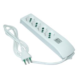 Multipresa tavolo 4 uscite con interruttore FIDO 10/16A Bianco 4101004