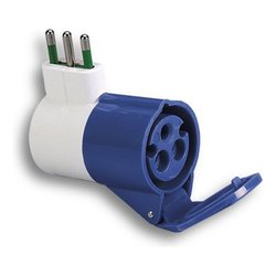 Adattatore con spina italiana 16A 1 presa 2P+T 16A CEE Blu e Bianco 73000