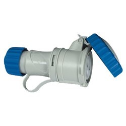 Presa elettrica 2P+T 16A CEE IP67 cavo assiale ARGO blu e bianco 71140