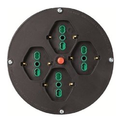 Disco prese avvolgicavo 4P con disgiuntore termico (14,5 cm) 01906