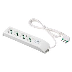 Multipresa tavolo 4 uscite con interruttore FIDO 10/16A Bianco 410100