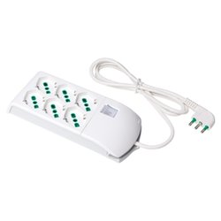 Multipresa tavolo 6 uscite con interruttore FIDO 10/16A Bianco 410300