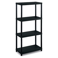 Scaffale componibile 4 ripiani ad incastro (60x30x132cm) 3060 S 4 nero 1001610
