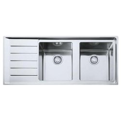 Lavello 2 vasche (116x51cm) Npx 621 NEPTUNE PLUS Inox Spazzolato 101 0068 381