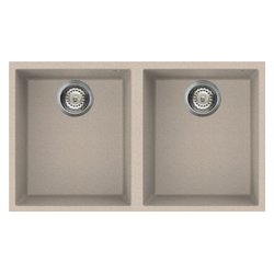 Lavello 2 vasche (76x43,5cm) QUADRA 350 SOTTOTOP Avena Opaco LGQ35051BSO