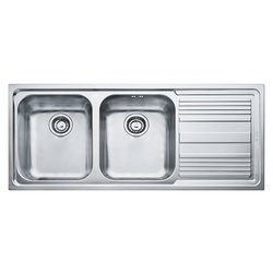 Lavello 2 vasche (116x50cm) Llx 621 LOGICA LINE Inox Spazzolato 101 0085 849