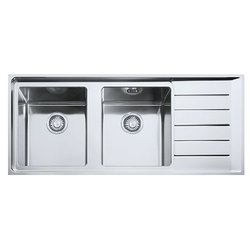 Lavello 2 vasche (116x51cm) Npx 621 NEPTUNE PLUS Inox Spazzolato 101 0068 377