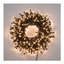 Filo Verde 1000 luci - MINILED Bianco caldo (20,5 + 4 mt) 8 Giochi di luce XMAS KING IP44 34808