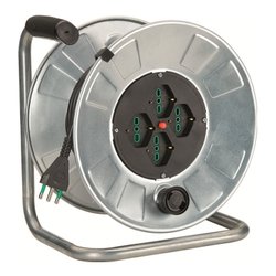 Avvolgicavo elettrico GOLIA METAL 4P Zincato H05VV-F 3x1,5 mmq 50m 14561