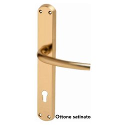 Maniglie porta coppia su placca py85 ( Yale ) MILENA Ottone satinato 55744088508