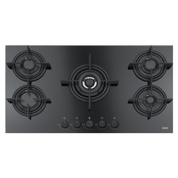 Piano cottura gas 5 zone MYTHOS Fhcr 905 4G Tc He Bk C Cristallo nero (90cm)