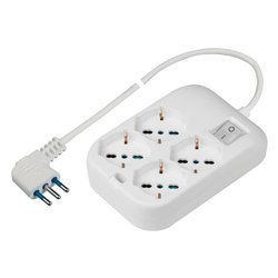 Multipresa tavolo 4 uscite con interruttore 10/16A Bianco PP2504XL