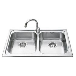 Lavello 2 vasche (79x50cm) ALBA Inox Spazzolato SP792 2