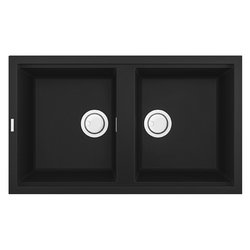 Lavello 2 vasche (86x51cm) BEST 450 Nero Opaco LGB45040