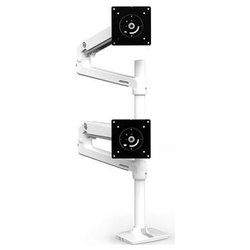 Supporto monitor TV scrivania ( 9 Kg ) VESA 100 x 100 LX SERIES Dual Stacking Arm White 45 509 216