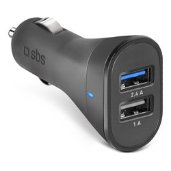 Caricabatterie accendisigari USB Type-A CAR CHARGER 12W Dual Black TECR2USB24AFAST