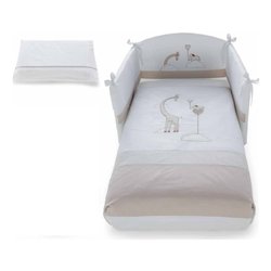 Piumone lettino set 3 pz SAVANA Bianco e Tortora 0687Savana
