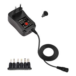 Alimentatore EU Plug Black ACR 628 3V, 4,5V, 5V, 6V, 7,5V, 9V, 12V 30W Multi plug