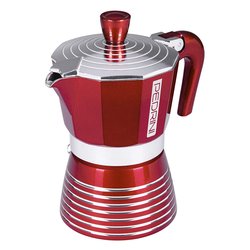Caffettiera Alluminio 6 Tazze INFINITY Rosso 02CF116