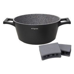 Casseruola Alluminio antiaderente (24cm) AMBIZIOSA Nero e Grigio pietra WL7915CGRTG