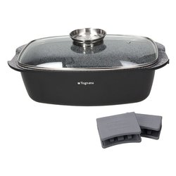 Rostiera Alluminio antiaderente (32x21cm) Aroma AMBIZIOSA Nero e Grigio pietra WL7915HGRTG