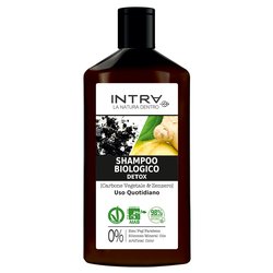 Shampoo capelli Intra shampoo biologico detox carbone vegetale e zenzero 250 ml