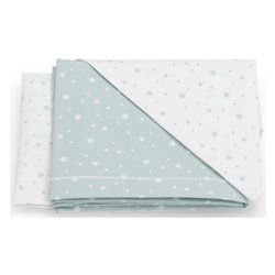 Set lenzuola lettino completo 3 pz STELLE Menta 020 1007 003