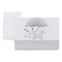 Set lenzuola culla 3 pz STAR Grey 15 3010 208