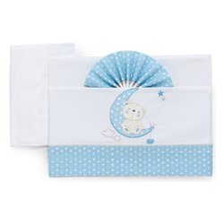 Set lenzuola culla 3 pz MOON Azzurro 15 3010 402