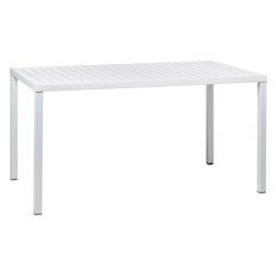 Tavolo impilabile alluminio CUBE 140 x 80 Fisso Bianco (140x80x75,5cm) 47753 00 000