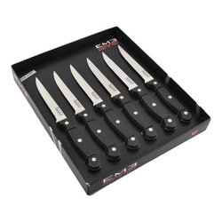 Set coltelli bistecca Inox 6 pz lama dentata 11 cm RODEO Nero C6COLBISROD
