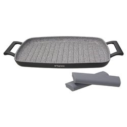 Bistecchiera Alluminio antiaderente (28x28cm) AMBIZIOSA Nero e Grigio pietra WL7915LGRTG