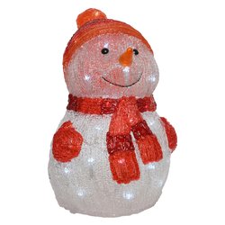 Pupazzo di neve luce fissa (25x25x35cm) (1pz) 40 luci - LED Bianco freddo IP44 491157